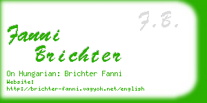 fanni brichter business card